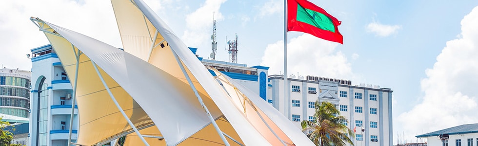 Maldives city and flag