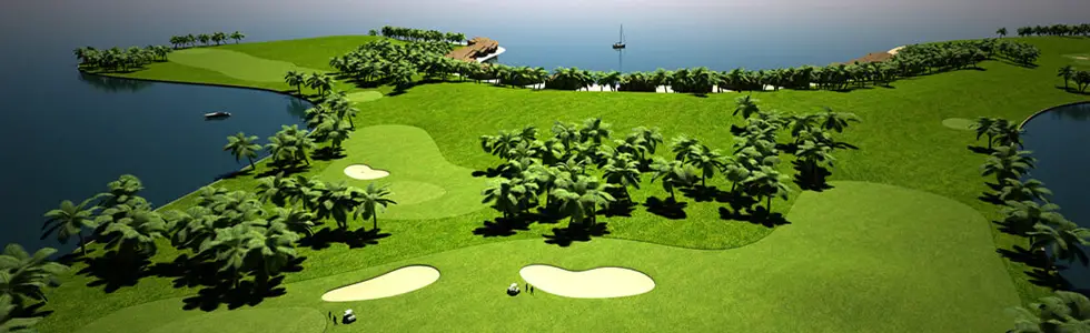 Maldives floating golf course