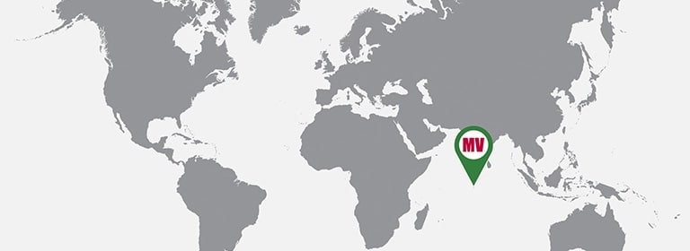 Maldives located on map