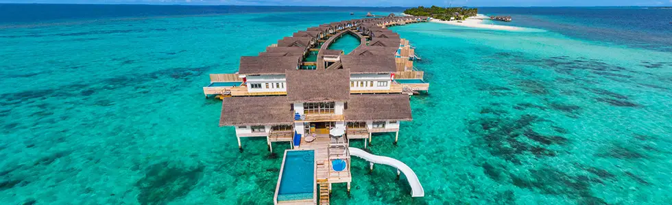 Maldives villas with slide