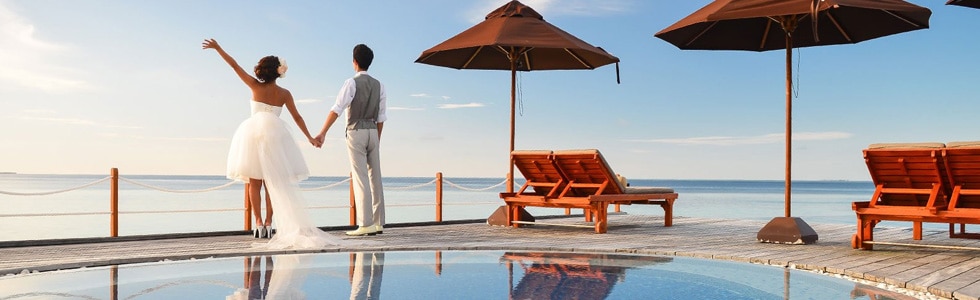 Married couple at Lily Beach