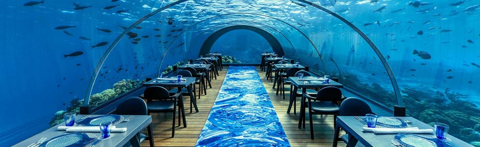 Underwater restaurant, Maldives